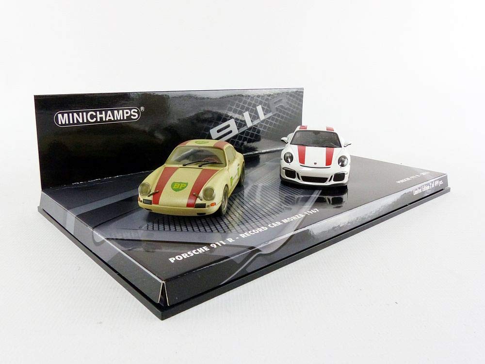 

Minichamps scale Porsche 911R 2016 White Porsche 911 R 1967 Record Car Set of 2 1/43 &