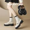 Augustine Loafers Women's 2025 New Spring and Autumn British College Style Retro Small White Leather Shoes Jk Single Shoes