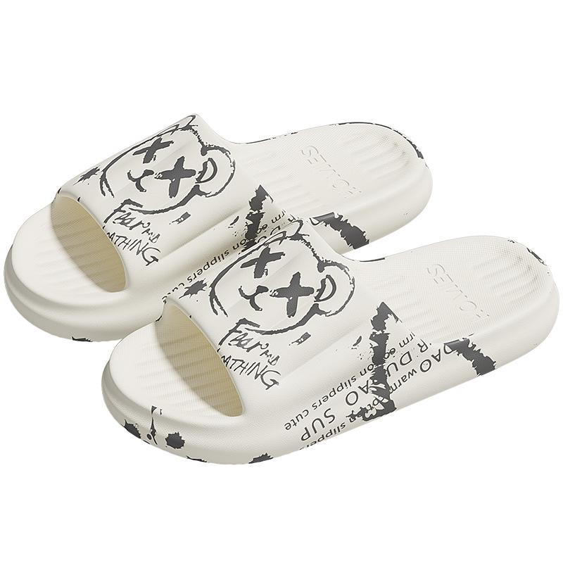 Printed Non-Slip EVA Slides: Men's & Women's Soft Sole Summer Slippers for Home & Outdoor Use
