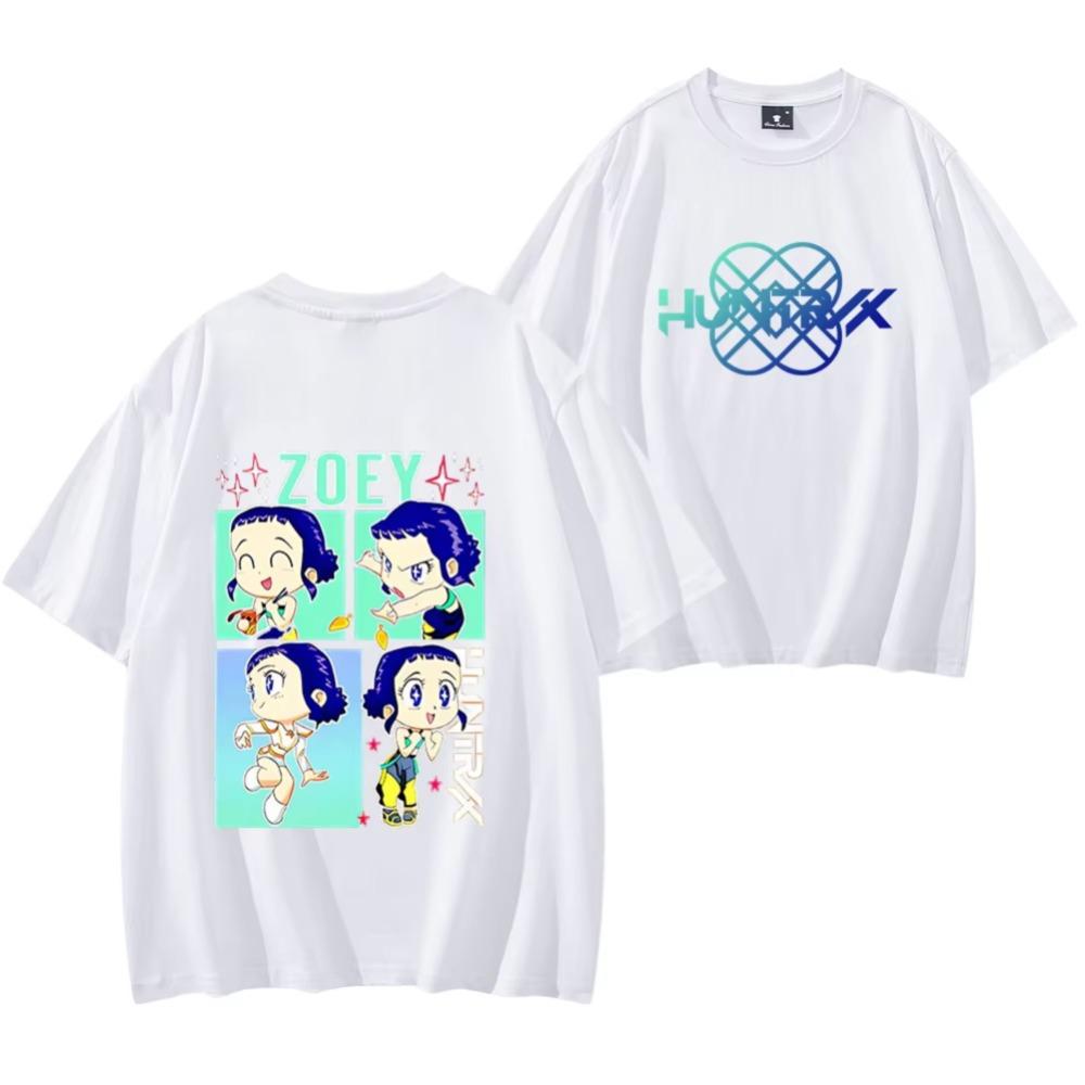 Zoey Kpop Demon Hunters Unisex Tees Shirt Zoey T Shirt Anime Demon Hunters Tee Men's Women Short Sleeve Streetwear Hip Hop Tops