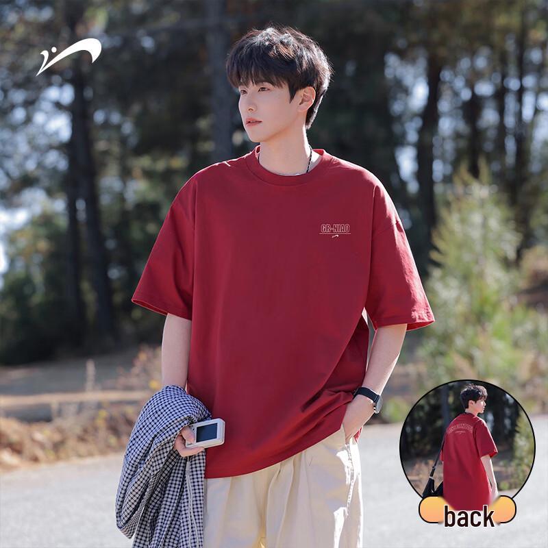 Guirenniao Men s Heavyweight Pure Cotton Short Sleeve T-Shirt 2XL