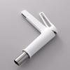 Bathroom Undermount Basin Faucet Waterfall Spout,Cold and Hot Mixer, Hollow-Out Handle, tap White