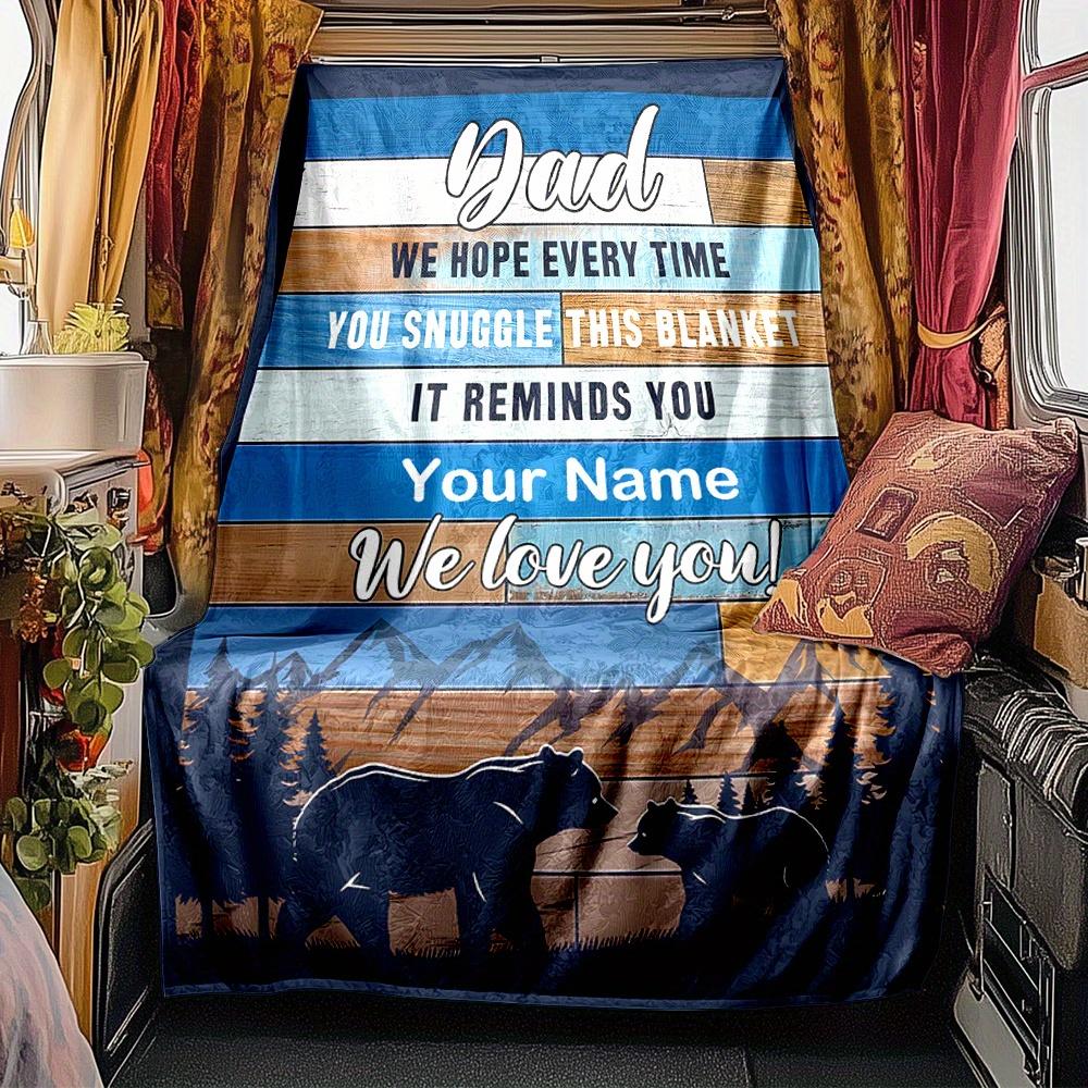 Dad Hero Blanket Personalized Name Soft Comfortable Stylish Blanket Car Blanket Perfect For Travel Camping Outdoor Home Suitable For All Seasons