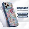 Mädchen Blumenmuster Hülle Für iPhone 17 Pro Max Funda iPhone 16 15 14 13 Pro Max Magnetisch Für Magsafe Hybrid Schlank Mattes Cover