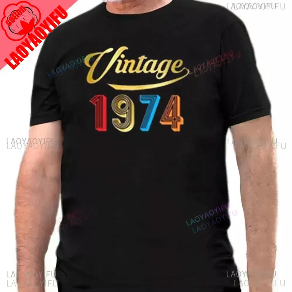 Made In 1974 Limited Edition Print Birthday Gift Tshirt Mens Cotton Tees 51 Years Old Short Sleeve Tshirt Gift Creative Tops