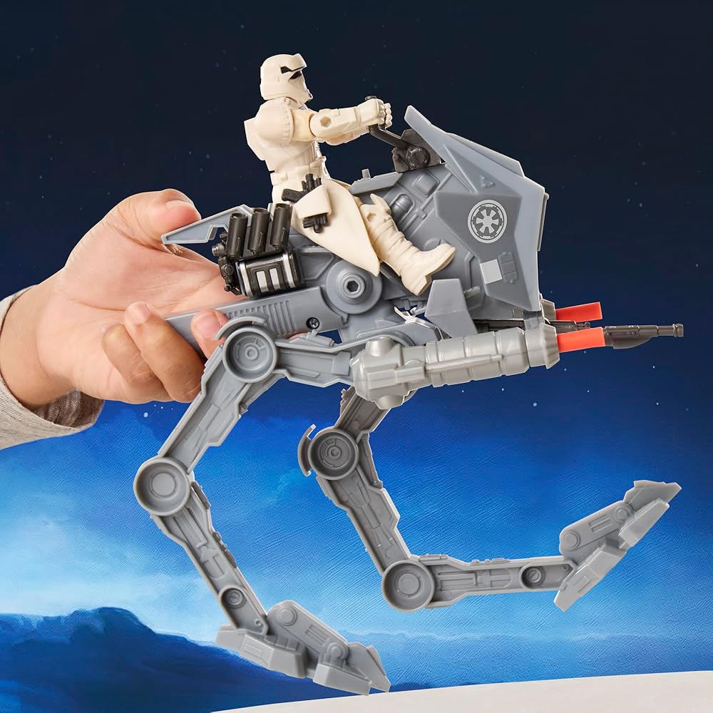 Hasbro Star Wars The Mandalorian AT-RT Vehicle with Imperial Driver Action Figure Toy for Boys and Girls 4 Years and Up