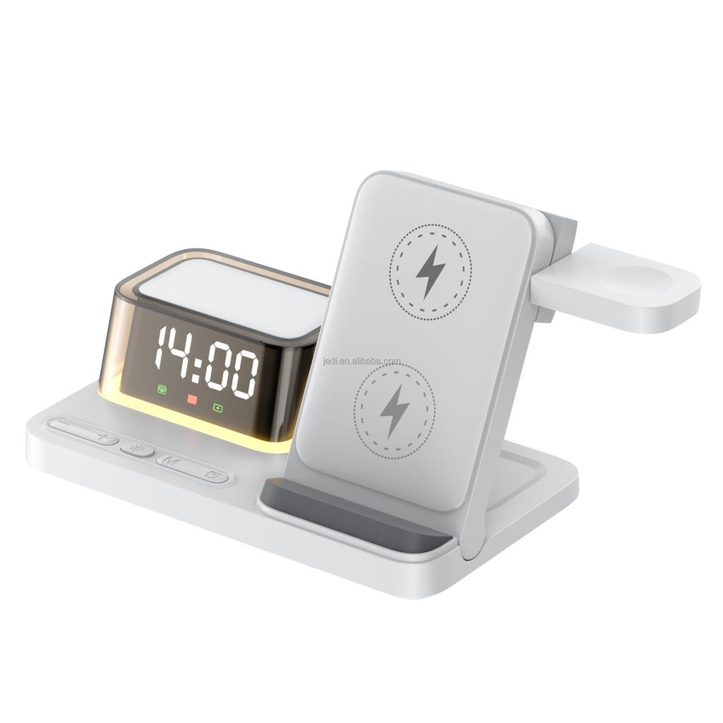 JEDI Folding2026 3 in 1 Wireless Charger Station with Alarm Clock & Ambient Light