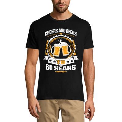 Camiseta masculina Cheers n Beers para 60 anos - Camiseta de aniversário de 60 anos do amante da cerveja