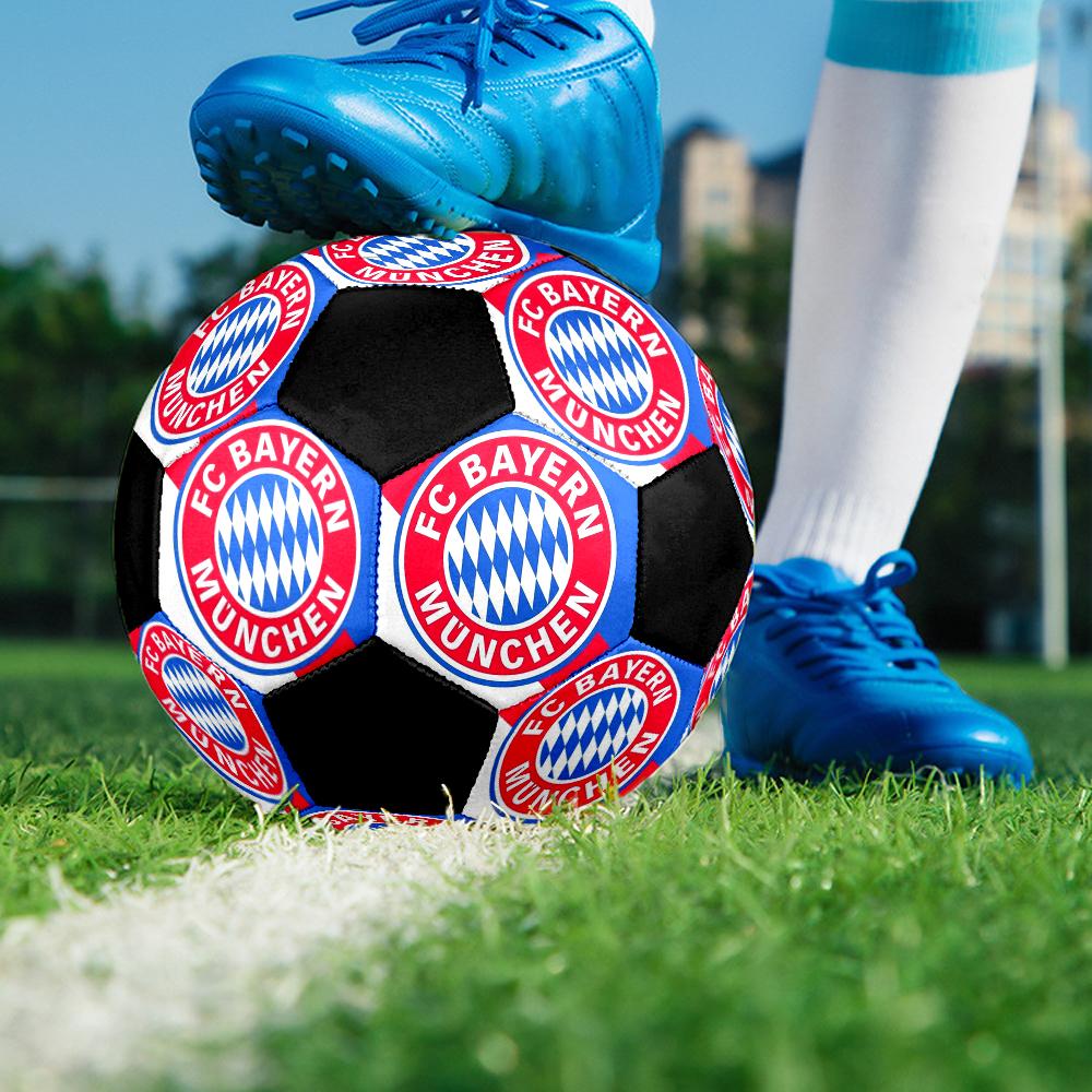 FC Bayern Munich Indoor Soccer Ball Colorful Machine Stitched PVC Size 5 Team Training Competition Ready Durable High-Bounce Cool Sports Gift