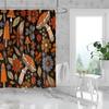 1 piece of 180x180cm orange mushroom digital printing shower curtain partition, bathroom waterproof and mold resistant