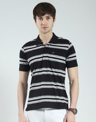 Men's Regular Fit Striped Half Sleeve Polo T-Shirt