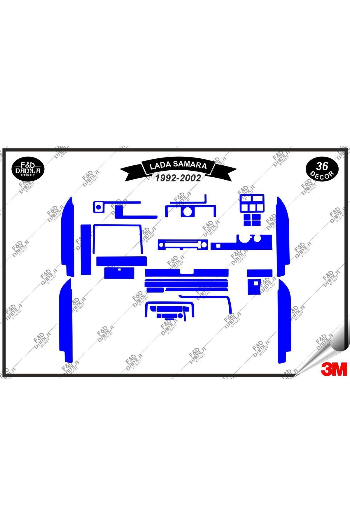 

Lada Samara 1992- 2002 Torpido Konsol Trim Göğüs Maun Kaplama Set 36 Parça Mavi