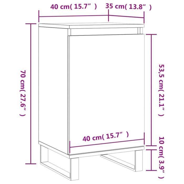 VidaXL Buffets 2 pcs noir 40x35x70 cm bois d’ingénierie 831071