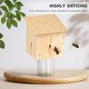 Carpenter Bee Trap Outdoor Hanging Bee Catcher Trap Kit Wooden Insect Trapping Box with Plastic Jar for Swarm Control