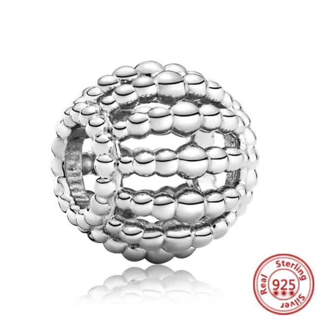 925 Silver Love Collection Beaded Pendant Charm Accessory Bracelet Women 'S Diy Jewelry