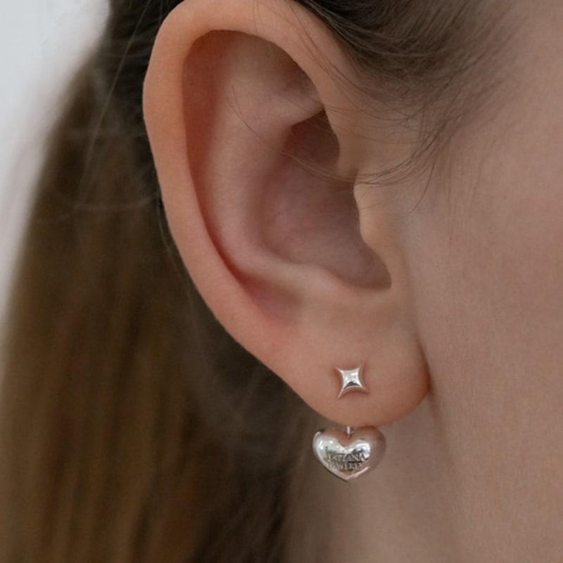 Tatiana Silver 925 Love and Ball Ear Jacket Earrings EC1966