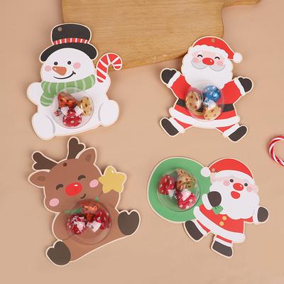 12 Pièces Cartes d'Emballage de Bonbons et Chocolats de Noël Dessin Animé Père Noël Support à Bonbons Sac Fournitures Décoration Maison Fête de Noël Cadeaux Enfants