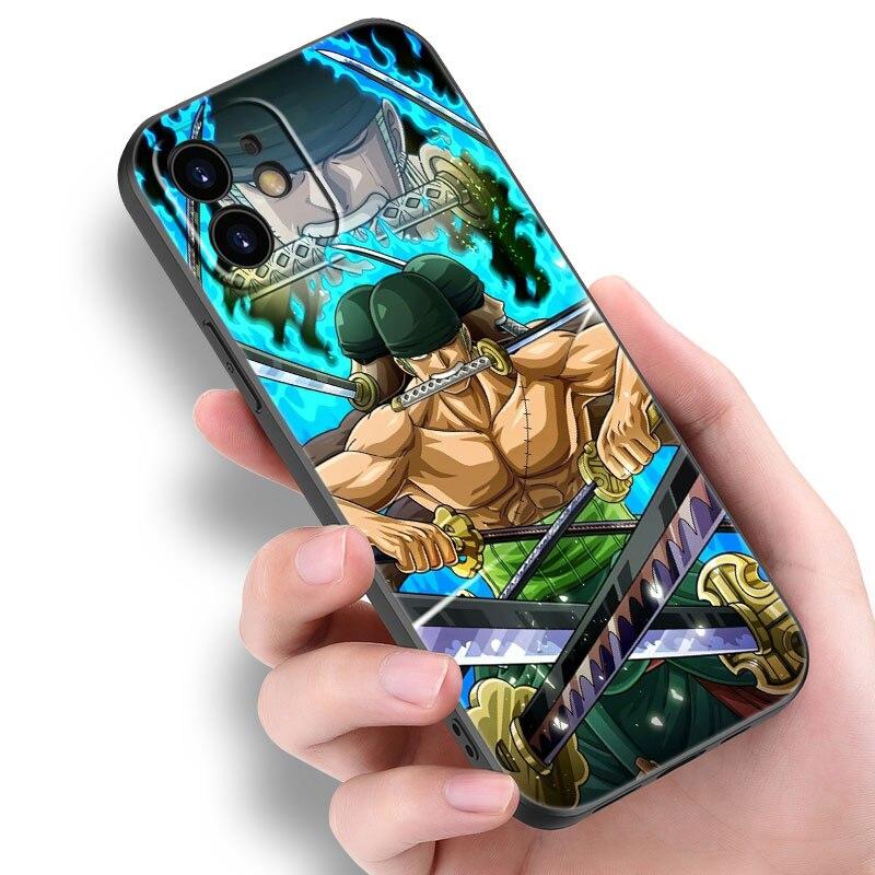 Anime Roronoa Zoro Handyhülle für Apple iPhone 14 13 12 Mini 11 Pro Max 7 8 XR X XS 7 8 Plus SE 2020 2022 Schwarze Softcover