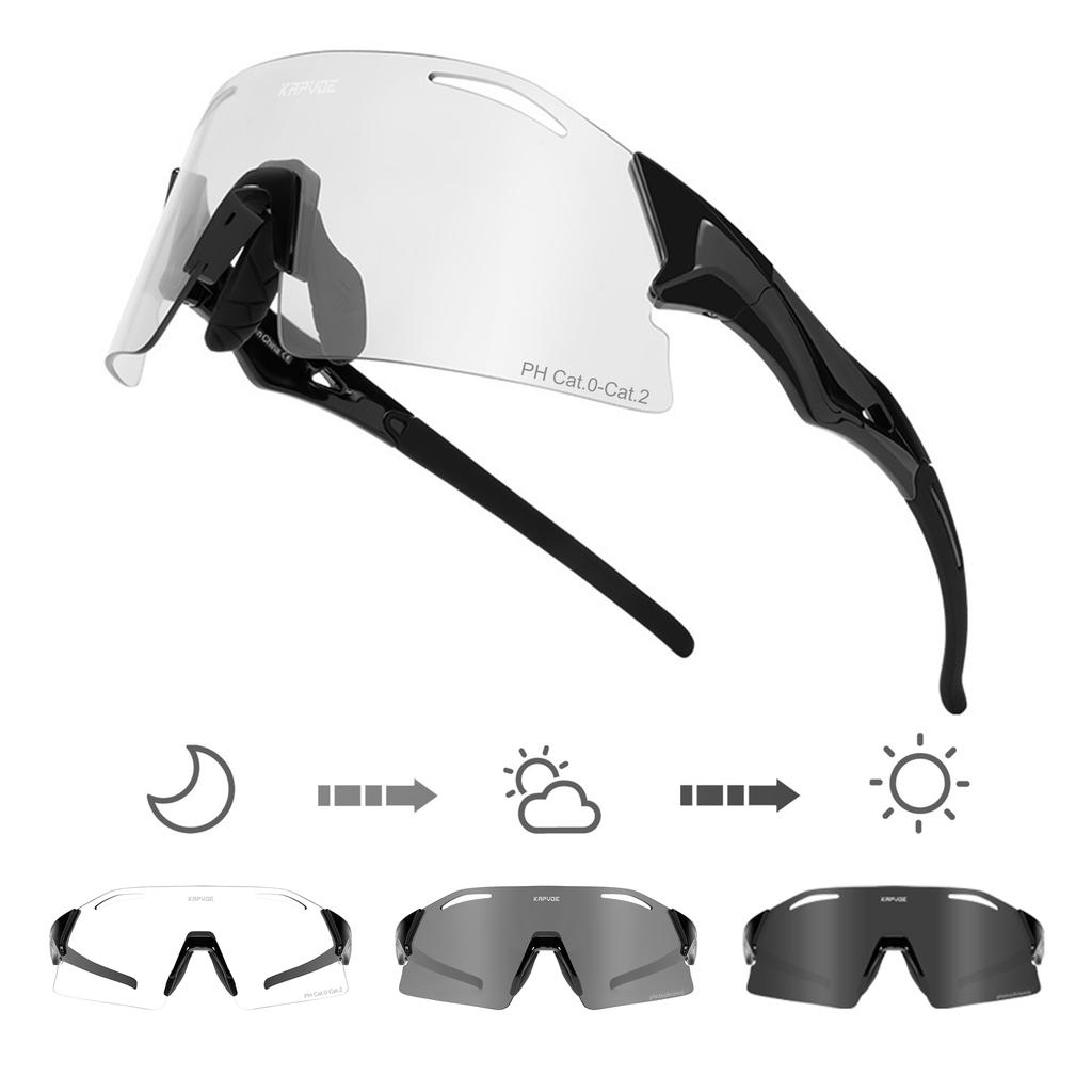 Kapvoe Fashion Sunglasses for Men Photochromic Cycling Glasses UV400 Eyewear Women Bike Driving Sports Marathon Triathlon
