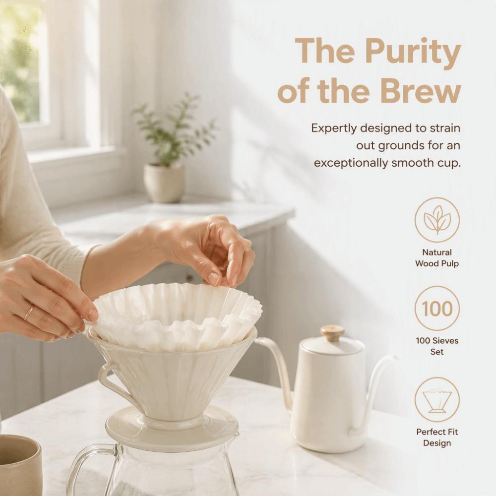 9.65 x 4.33 Inch Basket Coffee Filters Replacement Coffee Filter Paper Home Brewing