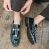 Fashion Men's Slip On Leather Loafers Business Casual Dress Shoes for Men Pointed Toe Comfortable Office Formal Wedding Shoes