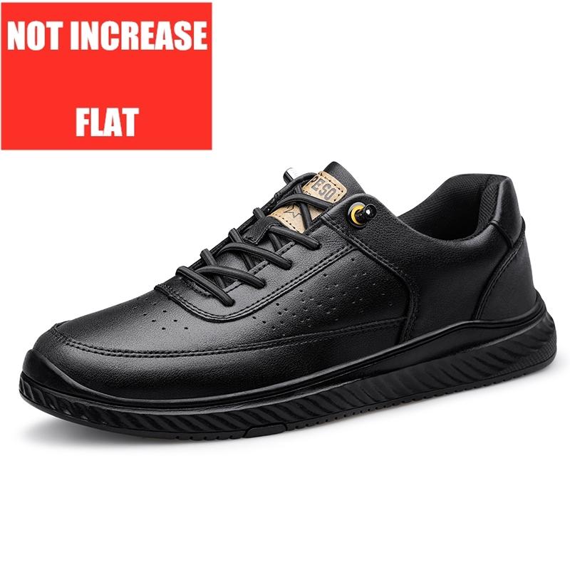 Winter High Quality Genuine Leather Flat/5cm Elevator Shoes Man Comfortable Warm Driving Shoes Slip Easy To Wear Men Casual Shoe