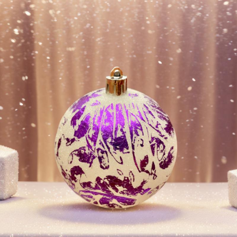 2025 Cross Border New Ink Style Christmas Ball, Sparkling Powder and Hand Drawn Christmas Ball Decoration Window Pendant