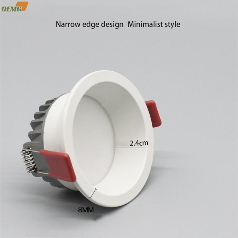 Eingebettetes LED-Downlight, blendfreier Scheinwerfer, Wohnzimmer, Flur, kein Hauptlicht, einstellbar, 9W12W, warmweißes Licht, Innenbeleuchtung