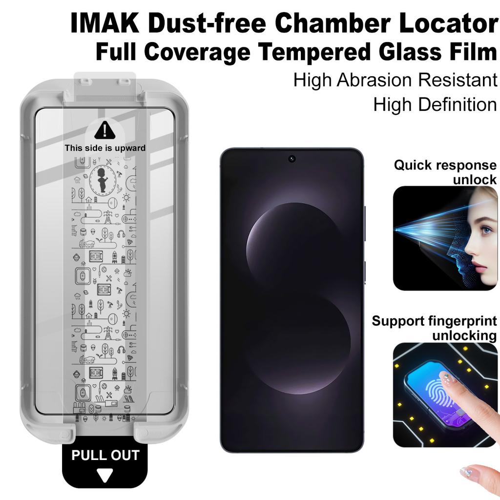 For Samsung Galaxy S26 Ultra Plus 5G Glass IMAK Dust-free Cabin Full-screen Tempered Glass Film Supports Fingerprint Unlock