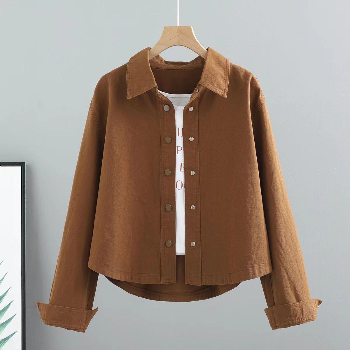 

Женская хлопковая куртка для работы в стиле Гонконга с длинным рукавом - Весенне-осенняя свободная посадка M (Recommended 80-105 lbs)