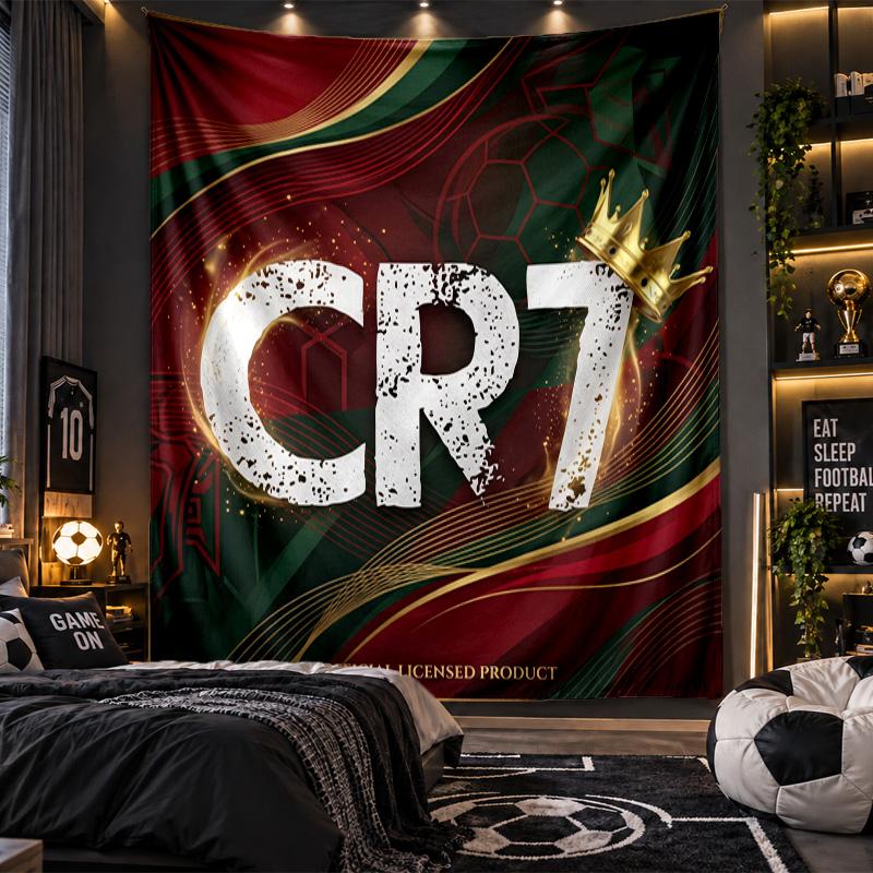 Wall Hanging Tapestry Cristiano Ronaldo Print Cloth for Living Room Bedroom Home Decor