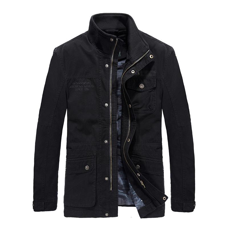 Men's Casual Jacket Pure Cotton Standing Collar Men's Jacket