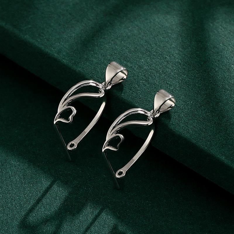 Heart-Shaped Pendant Safety Buckle Necklace for DIY Jade and Crystal Projects