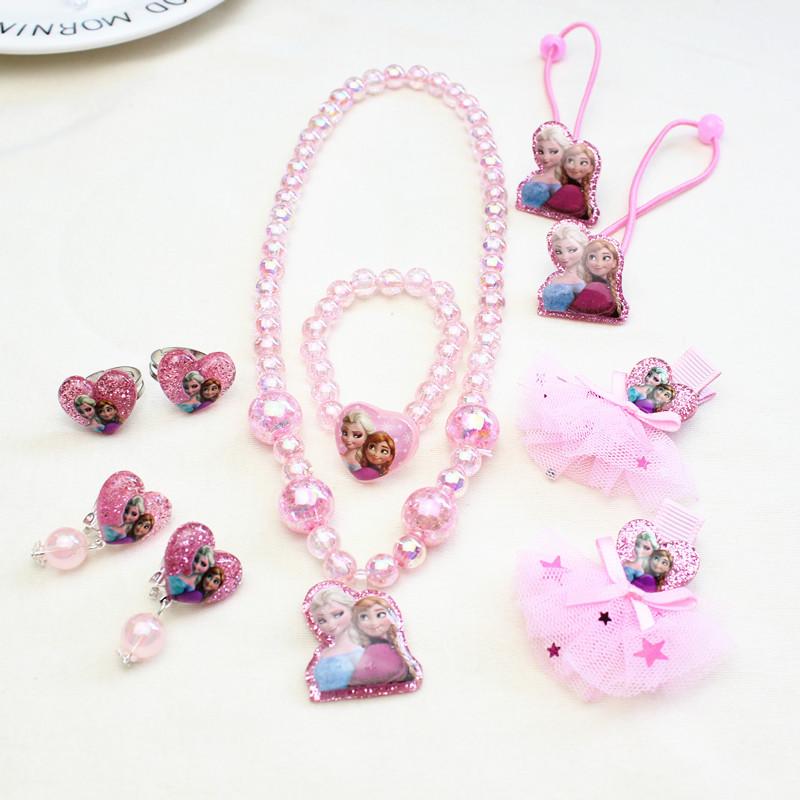 Princess Jewelry & Hair Accessories Set for Girls with Necklace, Bracelet, Ring, and Headwear In Vanity Gift Box.