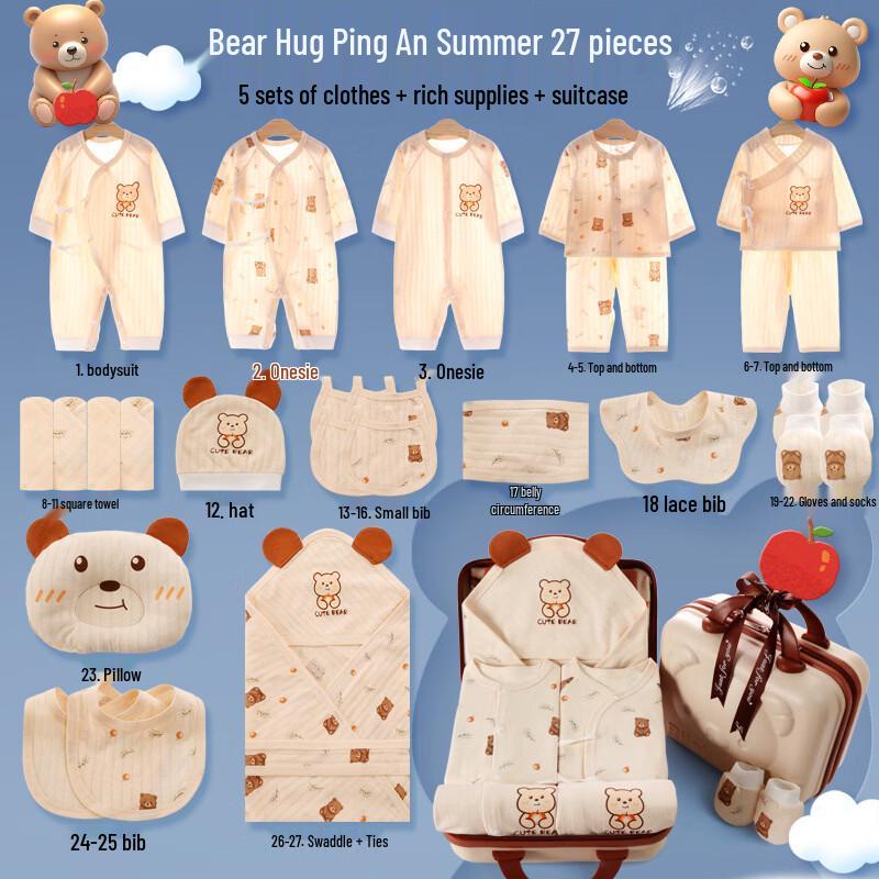 Youtongfang Pure Cotton Newborn Bodysuit Romper Gift Set