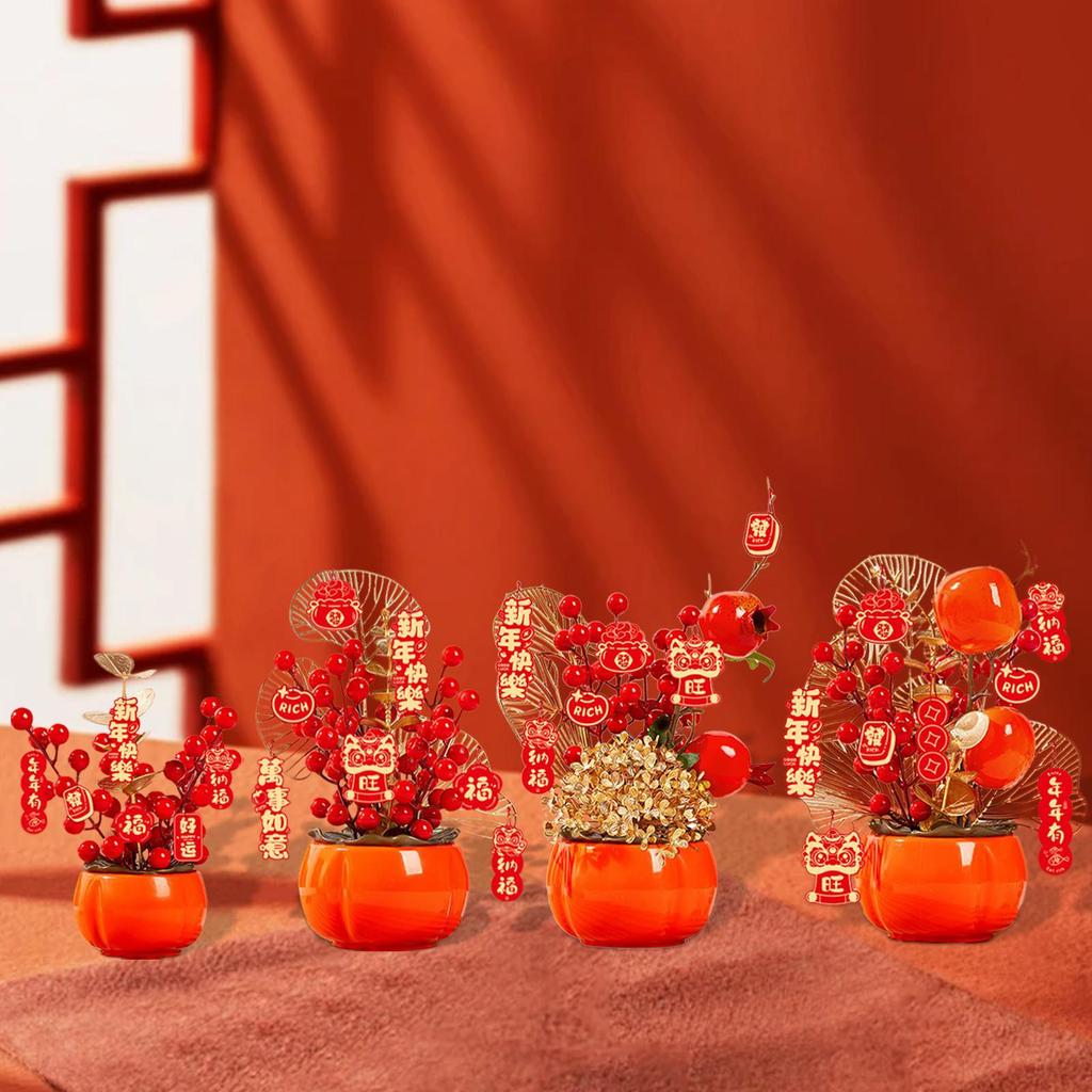 Chinese Lunar New Year Decoration Tabletop Ornament Artificial Flower Bouquet