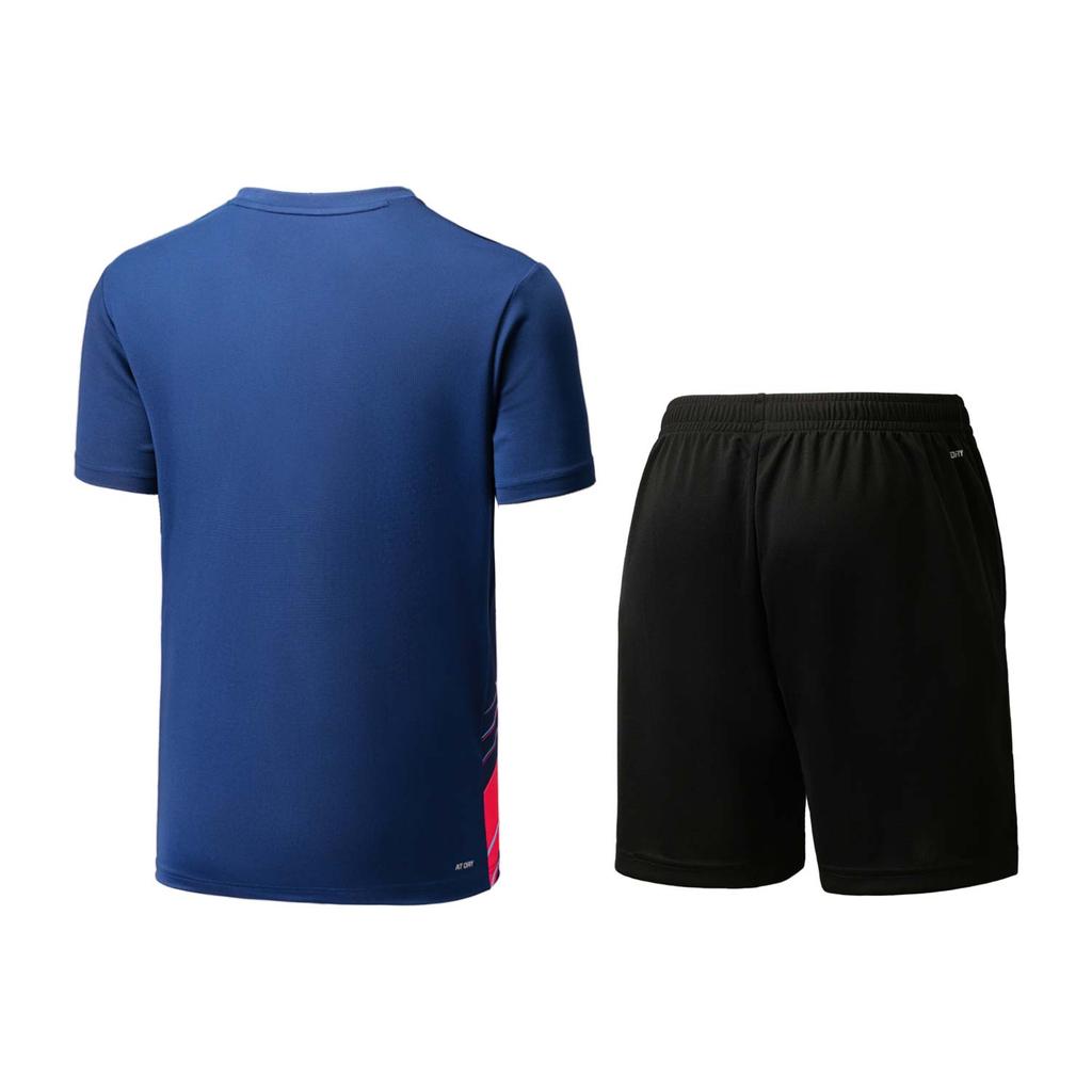Li Ning Badminton Series Color Block Elastic Drawstring Sports Badminton Competition Casual Sports Suit Unisex Sportswear Deep-Navy Black AATU025-4