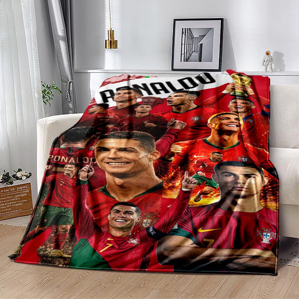 Cristiano Ronaldo Blanket Comfortable Great For Sofa Office Chair Livingroom Four Seasons Universal Digital Print