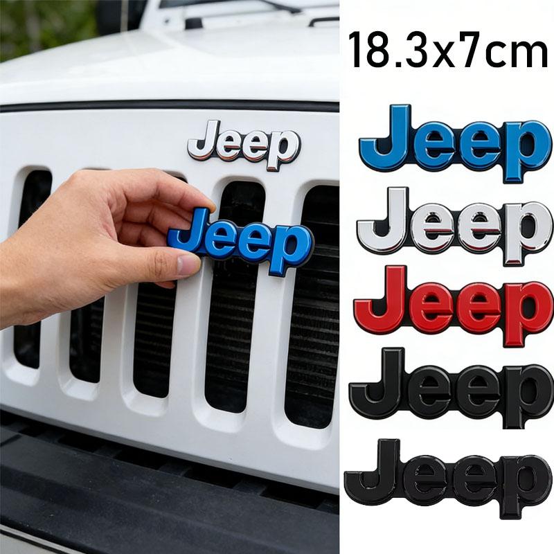 2026 New Car Front Grille Emblem ABS Logo Badge Sticker Styling for Jeep Wrangler JK JL Grand Cherokee Compass Renegade Patriot