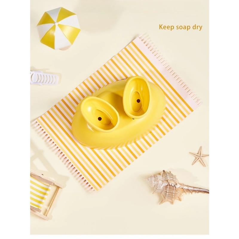 Drain Soap Box Cartoon Little Yellow Duck Fun and Beautiful Soap Box PP Material Stable Widened Long-lasting Durable Soap Box