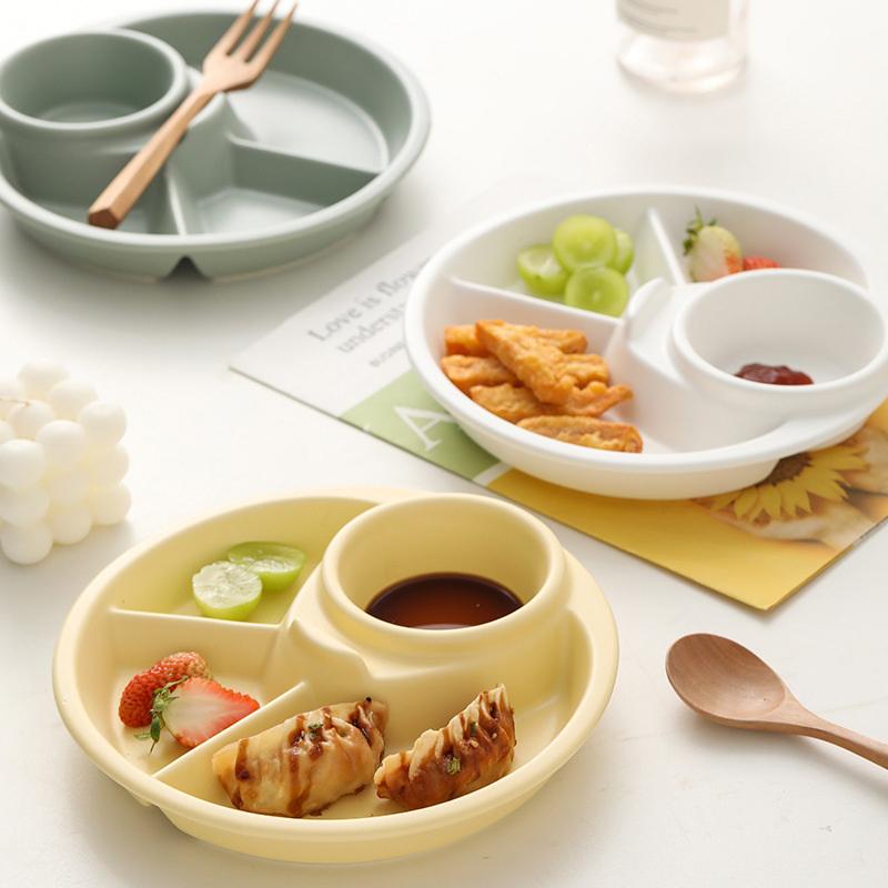 1Pcs Round Fruit Salad Plate Kitchen Breakfast Snack Dip Tray Dinner Plates Food Dishes Cake Dessert Tray Kitchen Tableware