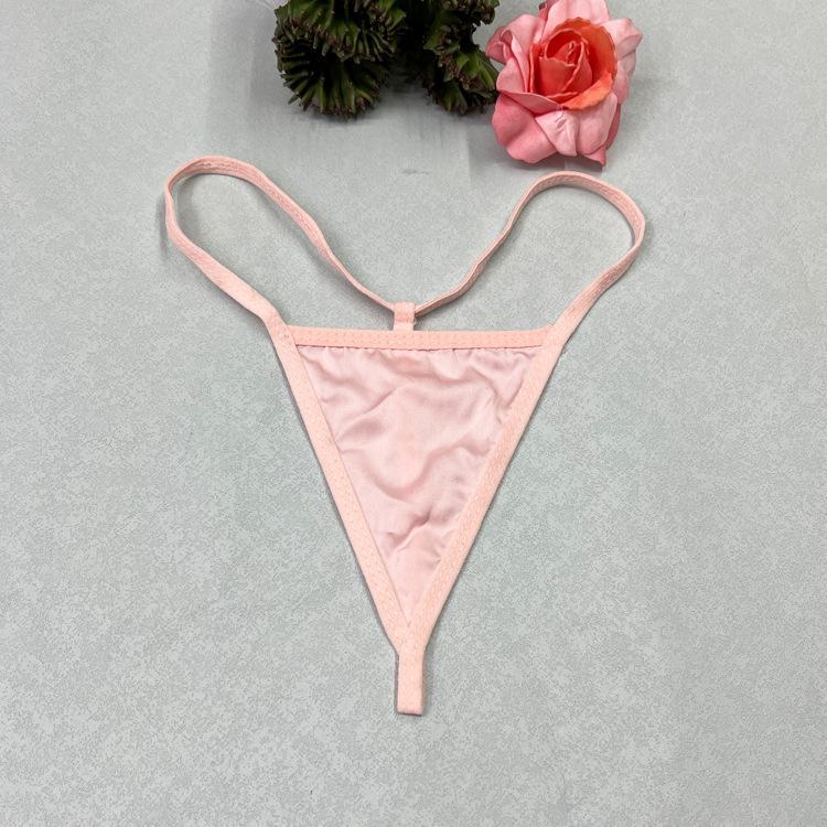 

Сексуальные треугольные стринги для женщин и мужчин - Доступны большие размеры Pink Satin. Average size 80 to 160 catties розовый
