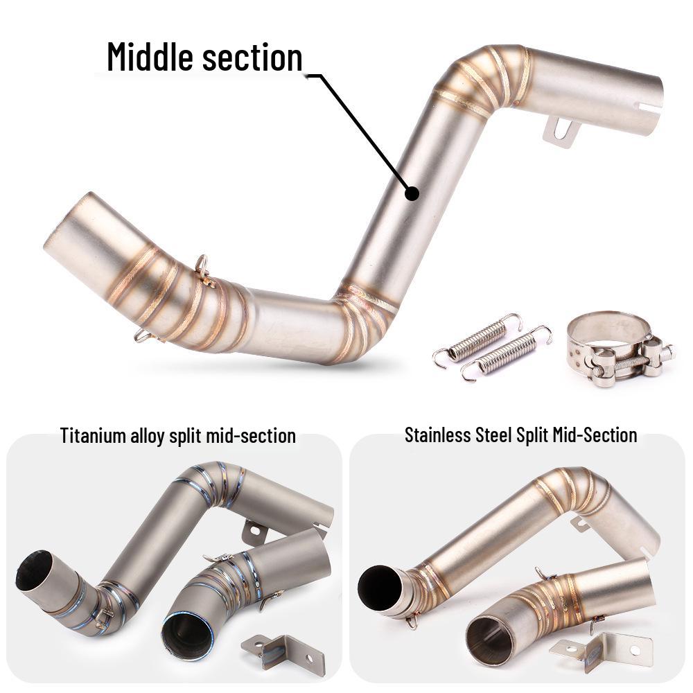 Modified Exhaust System for Duke390/RC390: Stainless Steel & Titanium Mid-pipe & Tailpipe Set