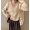 Women's V-neck Pullover Sweater Autumn and Winter New Loose Knit Sweater for Women