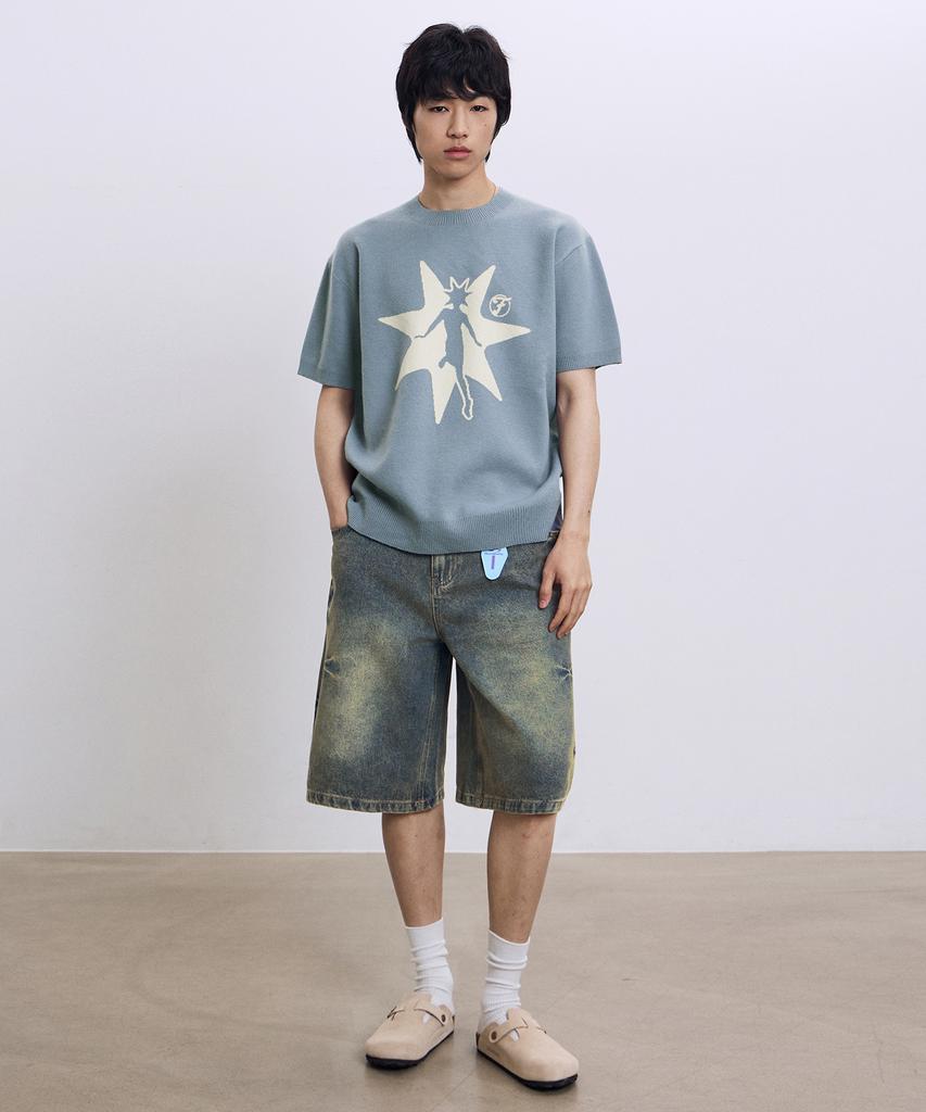 Illuminate Star Graphic Half Knit - Ivory