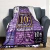 10Th Birthday Celebration Cozy Blanket for Sofa Couch Office Bed Picnics Four Seasons Multipurpose Modern Ideal Gift For Thanksgiving Y1