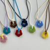 Dopamine Acrylic Flower Pendant Necklace Hollowed-Out Flower Choker Beautiful Neck Jewelry for Casual or Formal Event