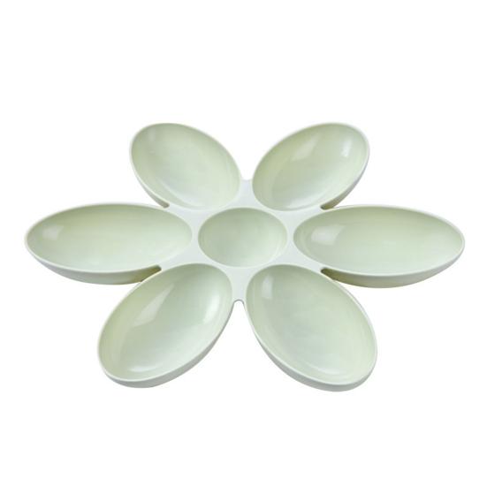 

Креативная посуда для корма для кошек, лепестковая многоячеечная миска для котенка, полипропиленовая кормушка для домашних животных зелёный