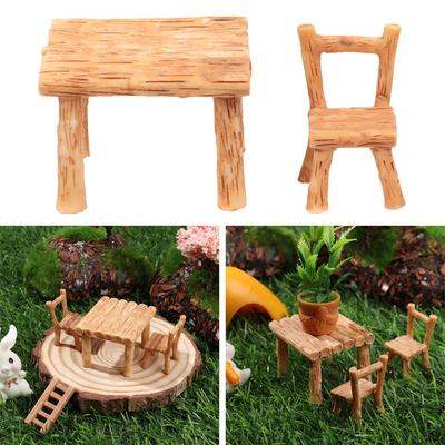 Kids Favors Home Decor Table and Chairs Micro Landscape Mini Miniature Garden Furniture Ornament