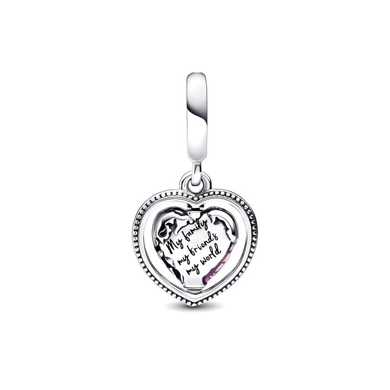 Pandora MOMENTS Family Without Borders Rotating Heart Pendant Women's Silver 792240C01